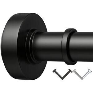 BloomFlower Black Shower Curtain Rod,43''-72'' Never Rust Adjustable Tension Rod